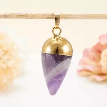 Кулон аметист (биж. сплав) 4 см