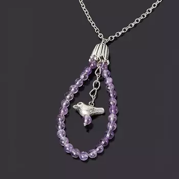 Кулон аметист (биж. сплав) 6 см