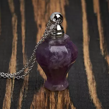 Кулон аметист (биж. сплав) бутылочка 3 см