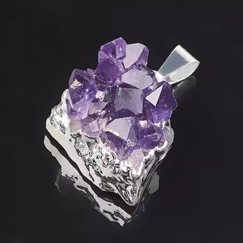 Кулон аметист (биж. сплав) друза 2,5-3 см