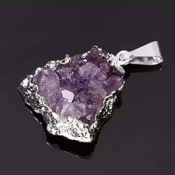 Кулон аметист (биж. сплав) друза 2,5-3,5 см