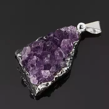 Кулон аметист (биж. сплав) друза 2,5-3,5 см