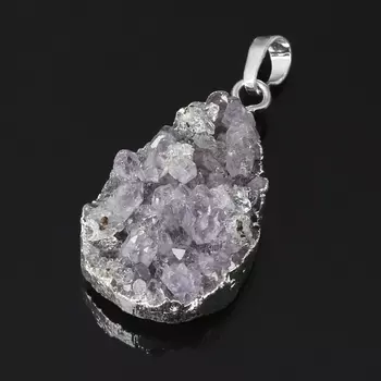 Кулон аметист (биж. сплав) друза 3,5-4 см