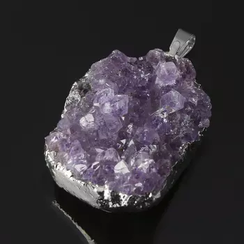 Кулон аметист (биж. сплав) друза 3,5-4 см