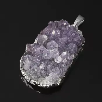 Кулон аметист (биж. сплав) друза 3,5-4 см