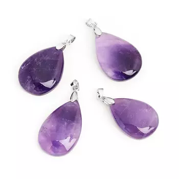 Кулон аметист (биж. сплав) капля 4,5-5 см