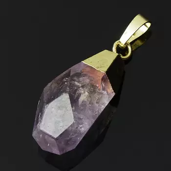 Кулон аметист (биж. сплав) кристалл огранка 4-4,5 см