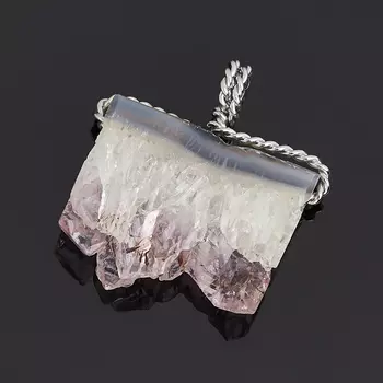 Кулон аметист (биж. сплав) срез 3,5 см