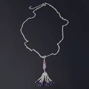 Кулон аметист (биж. сплав, сталь хир.)