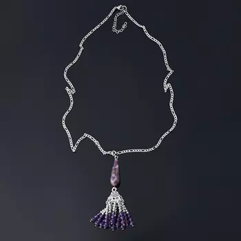 Кулон аметист (биж. сплав, сталь хир.)