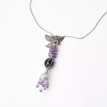 Кулон аметист (биж. сплав, сталь хир.)