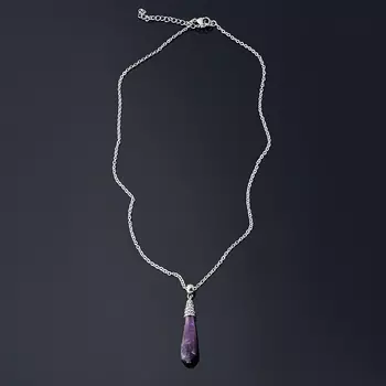 Кулон аметист (биж. сплав, сталь хир.) капля