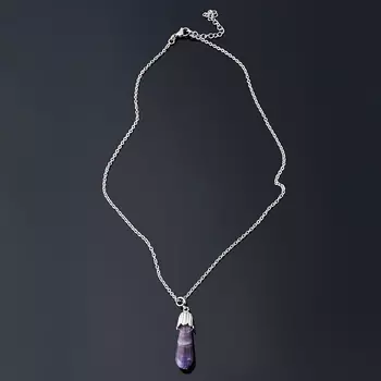 Кулон аметист (биж. сплав, сталь хир.) капля