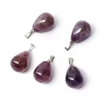 Кулон аметист капля 2,5 см