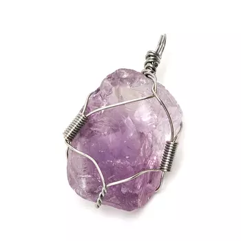 Кулон аметист кристалл (биж. сплав) 4-5 см