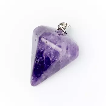 Кулон аметист маятник (биж. сплав) 4-4,5 см
