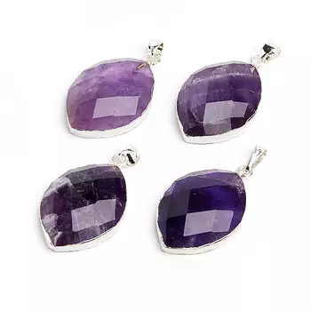 Кулон аметист огранка (биж. сплав) 3-3,5 см