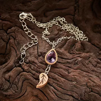 Кулон аметист огранка (дерево)