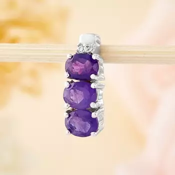 Кулон аметист огранка (серебро 925 пр.)