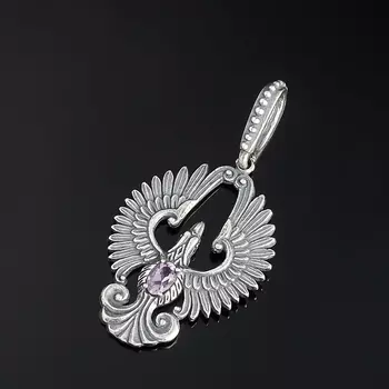 Кулон аметист огранка (серебро 925 пр.)