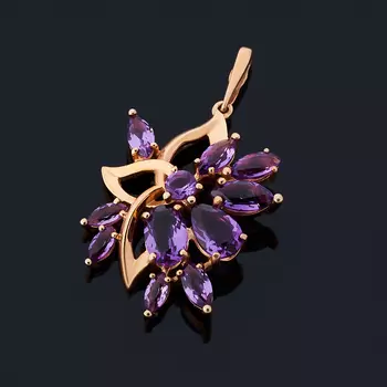 Кулон аметист огранка (серебро 925 пр., позолота)