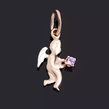 Кулон аметист огранка (серебро 925 пр., позолота)