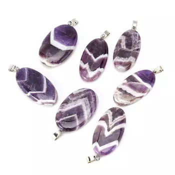 Кулон аметист овал (биж. сплав) 4,5-5 см