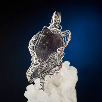 Кулон аметист рутиловый (серебро 925 пр., позолота)