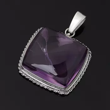 Кулон аметист (серебро 925 пр.) квадрат