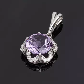 Кулон аметист (серебро 925 пр.) огранка