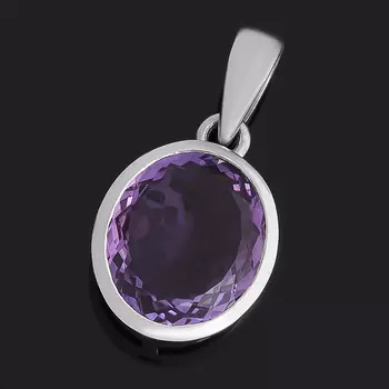 Кулон аметист (серебро 925 пр.) овал огранка
