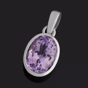 Кулон аметист (серебро 925 пр.) овал огранка