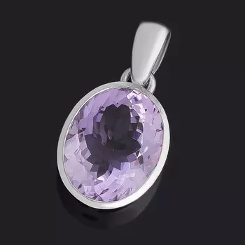 Кулон аметист (серебро 925 пр.) овал огранка