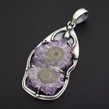 Кулон аметист (серебро 925 пр. оксидир.)