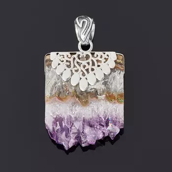 Кулон аметист (серебро 925 пр. оксидир.) срез