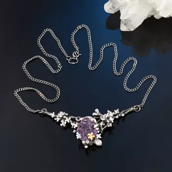 Кулон аметист (серебро 925 пр., позолота)