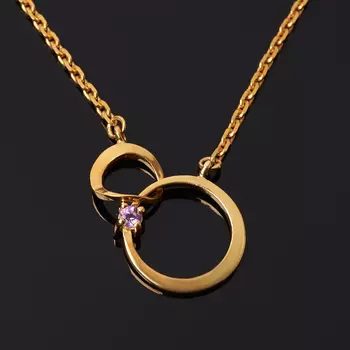 Кулон аметист (серебро 925 пр. позолота) огранка