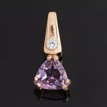 Кулон аметист (серебро 925 пр. позолота) огранка