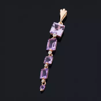 Кулон аметист (серебро 925 пр. позолота) огранка