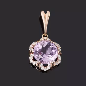 Кулон аметист (серебро 925 пр. позолота) огранка