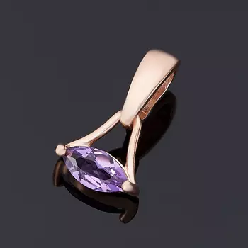 Кулон аметист (серебро 925 пр. позолота) огранка