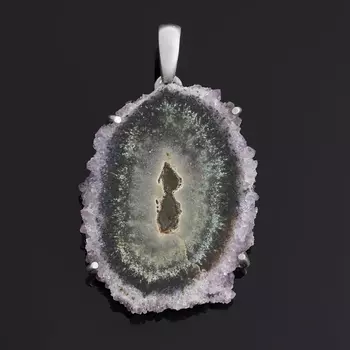 Кулон аметист (серебро 925 пр.) срез