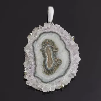 Кулон аметист (серебро 925 пр.) срез