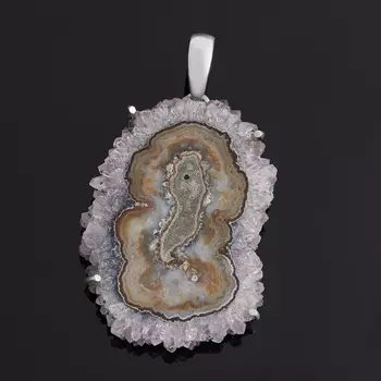 Кулон аметист (серебро 925 пр.) срез