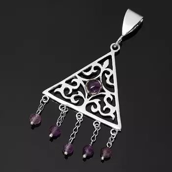 Кулон аметист (серебро 925 пр.) треугольник