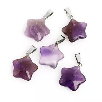 Кулон аметист (биж. сплав) звезда 3 см