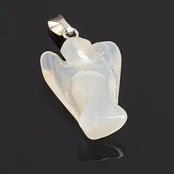 Кулон ангел агат серый (биж. сплав) 2,5-3 см