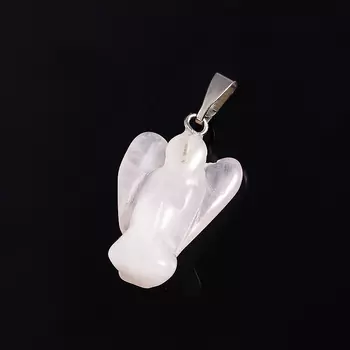 Кулон ангел розовый кварц (биж. сплав) 2,5-3 см