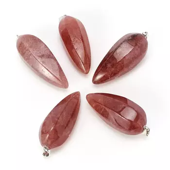 Кулон авантюрин красный (биж. сплав) 5,5-6 см