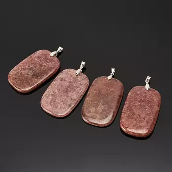 Кулон авантюрин красный (биж. сплав) прямоугольник 6,5-7 см